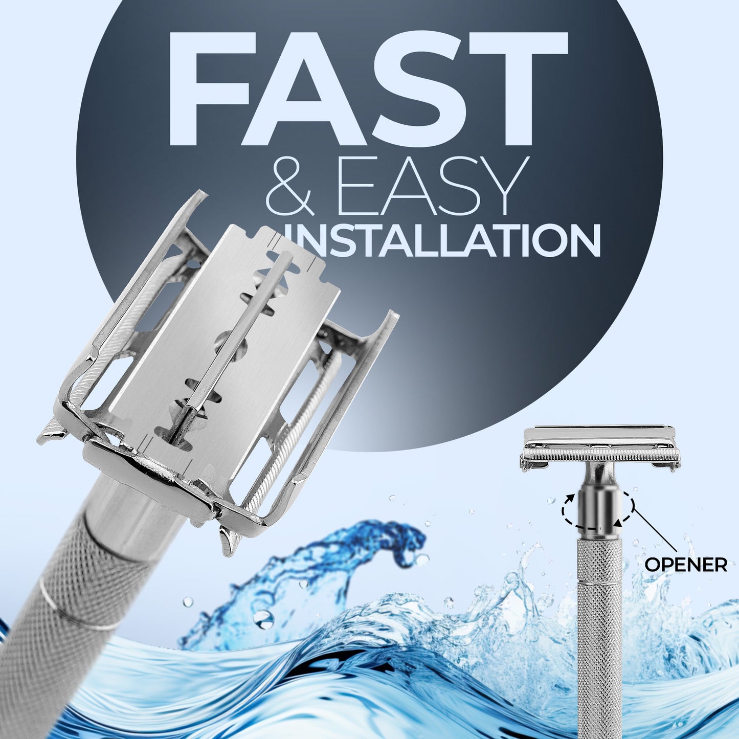 Haryali's Butterfly Safety Razor - Steel Handle