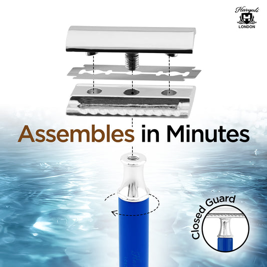 Haryali's Round Double Edge Safety Razor - Blue