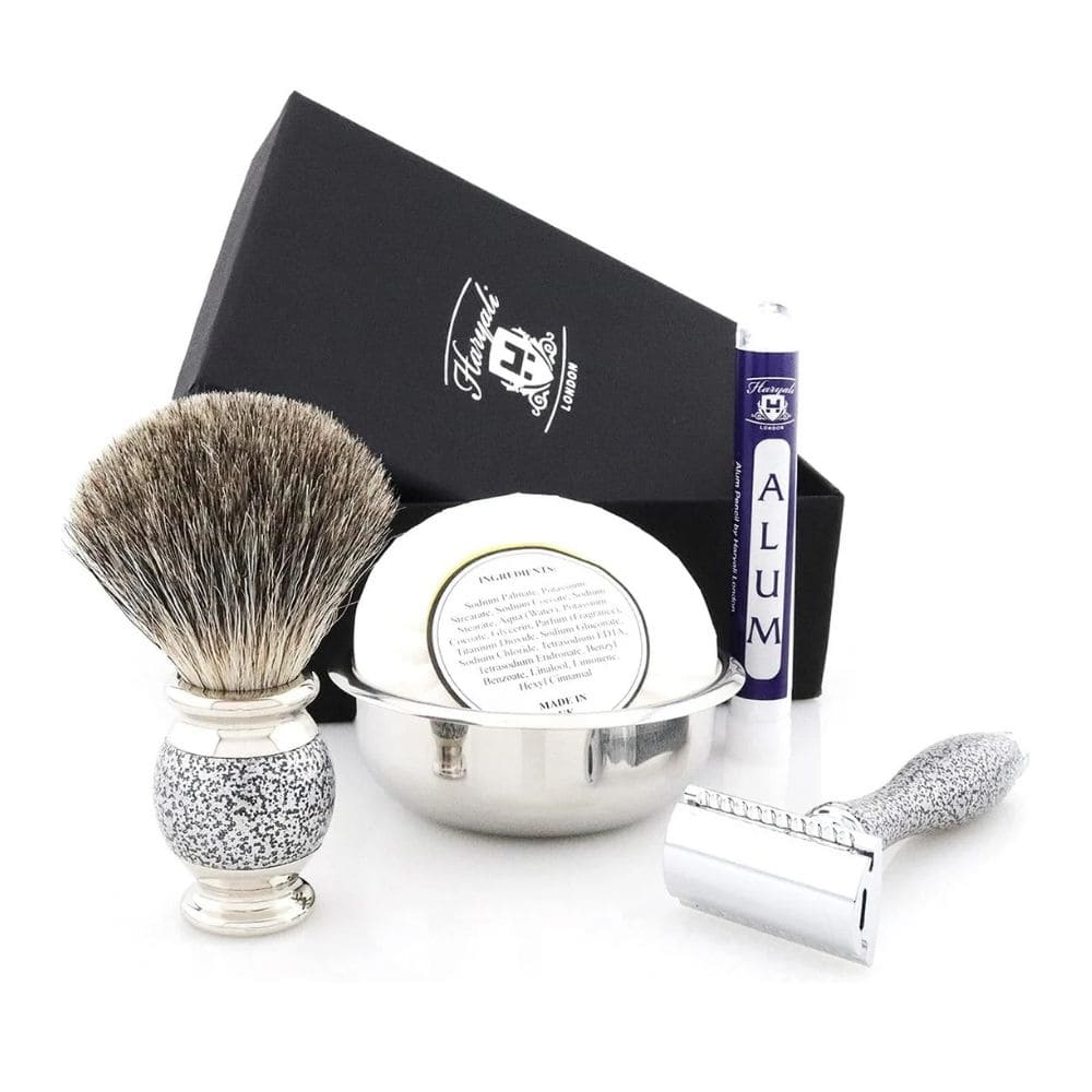 5 Pc Shaving Kit - Antique Silver
