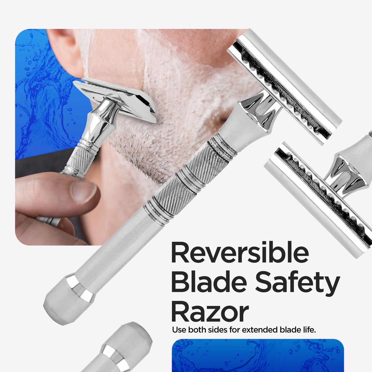 Double Edge Razor Stainless Steel Grip Pad