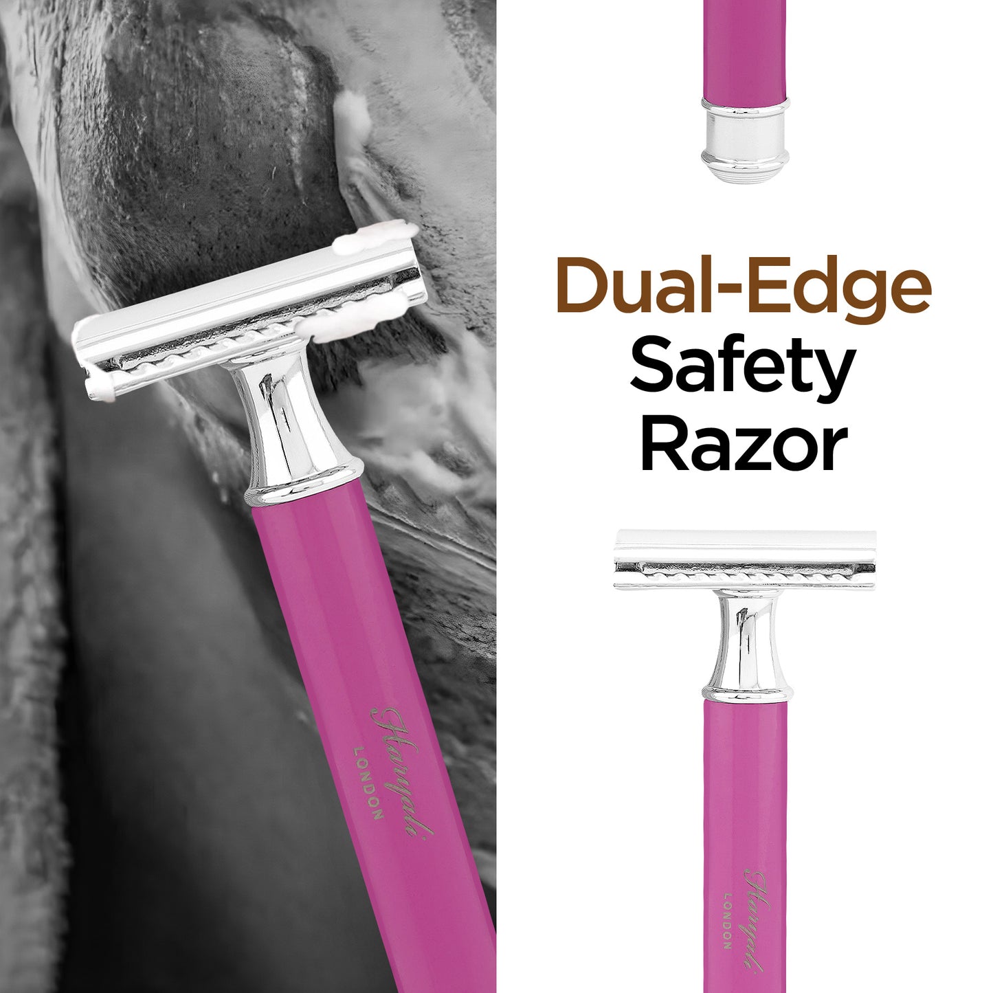 Haryalis runder Sicherheitsrasierer – Pink