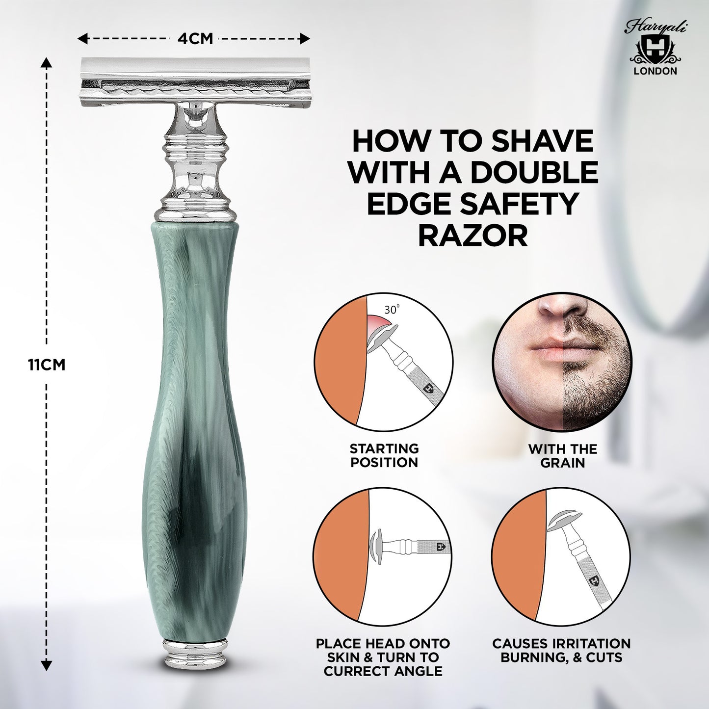 Haryali's Double Edge Safety Razor - Green