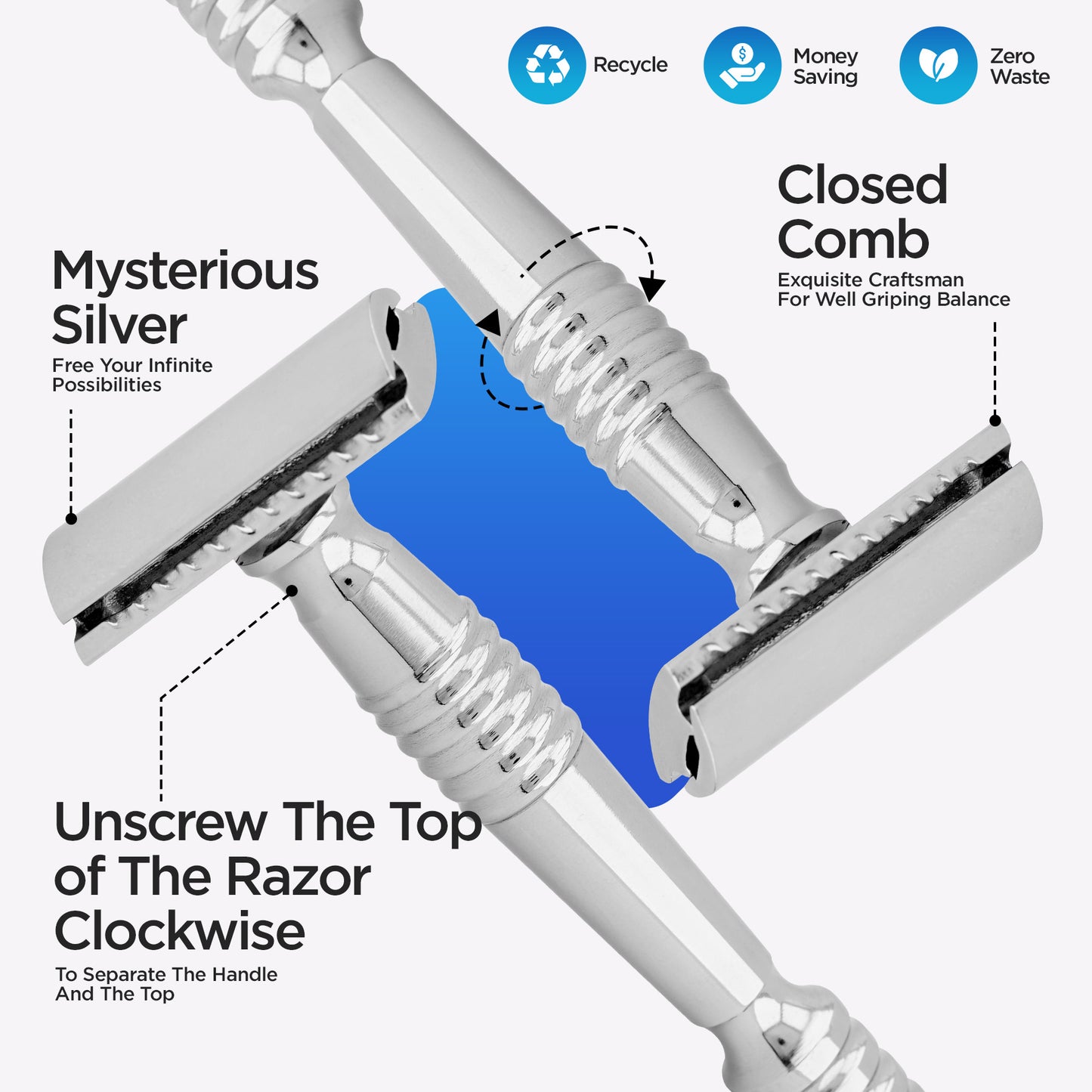Double Edge Razor Stainless Steel Heavy