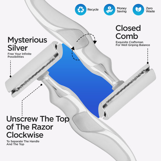 Doppelklingen-Rasiermesser Edelstahl gewellt