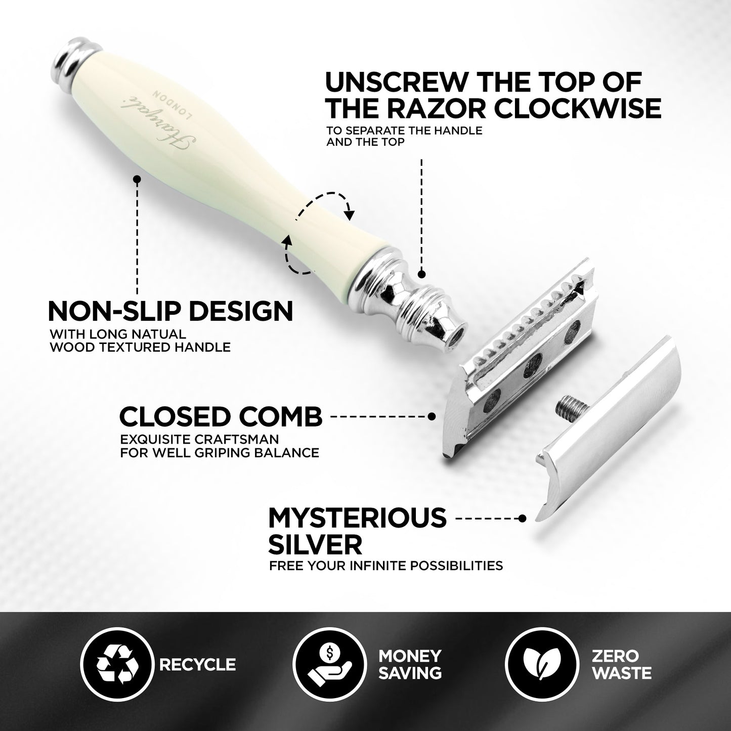 Haryali's Double Edge Safety Razor - Ivory