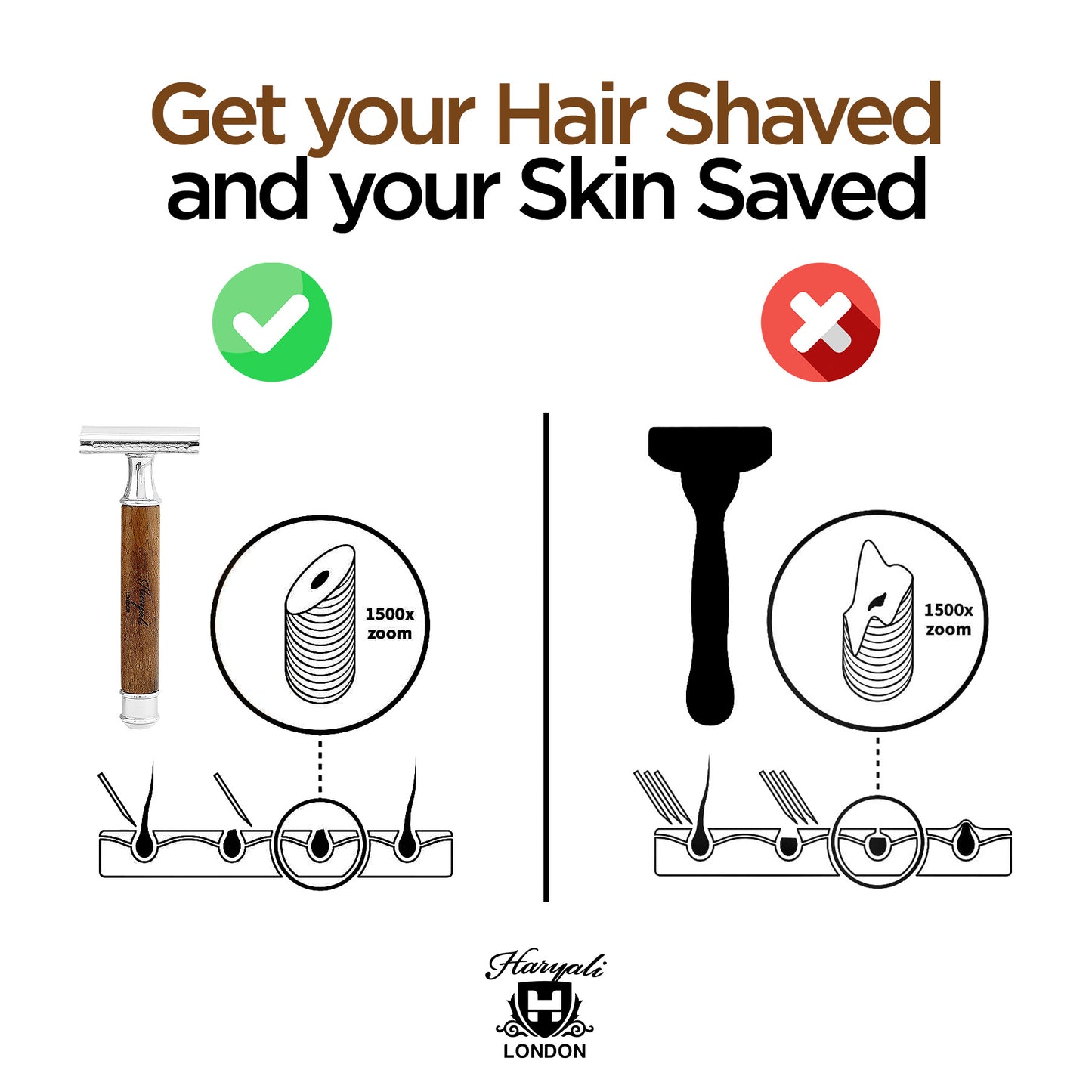 Haryali Double Edge Razor Titan Wood