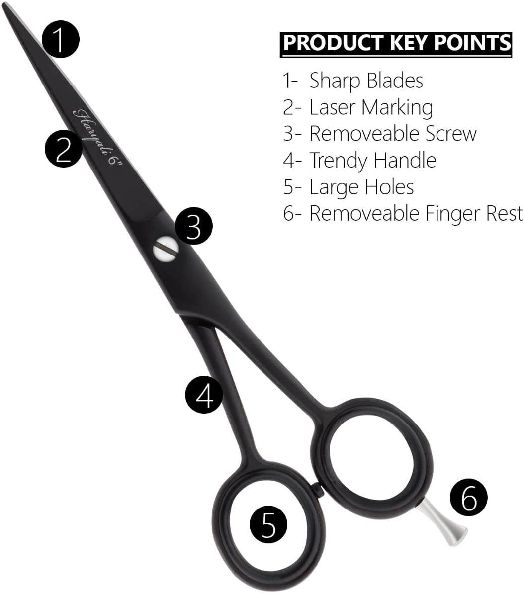 Professional Barber Hairdressing Scissor, 6 Inches Stainless Steel Haircutting Shear - HARYALI LONDON