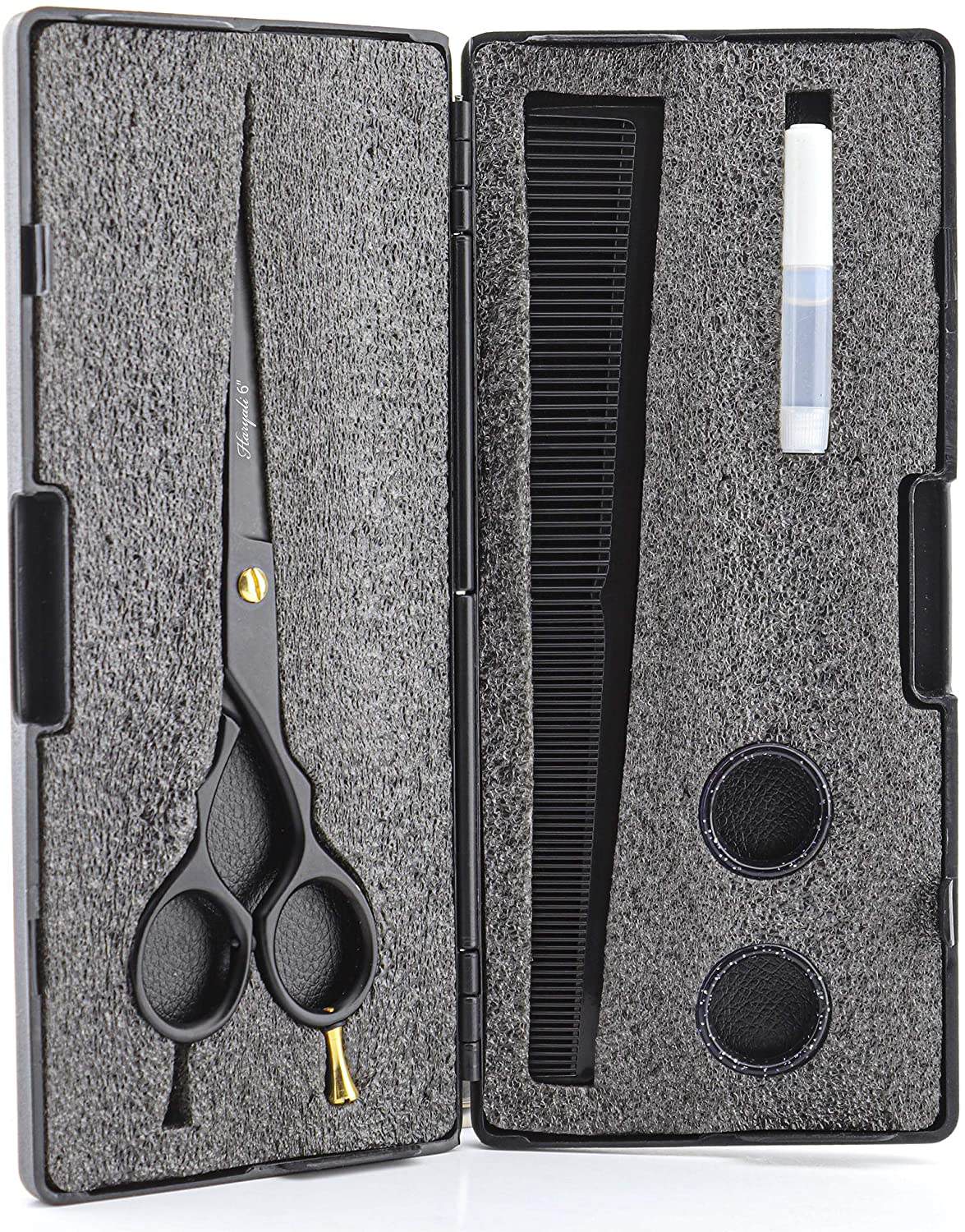 Professional Black 6.0" Barber Scissors with Razor Sharp Edges - HARYALI LONDON