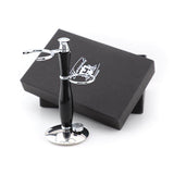 Shaving Stand in Black and Silver Color - HARYALI LONDON