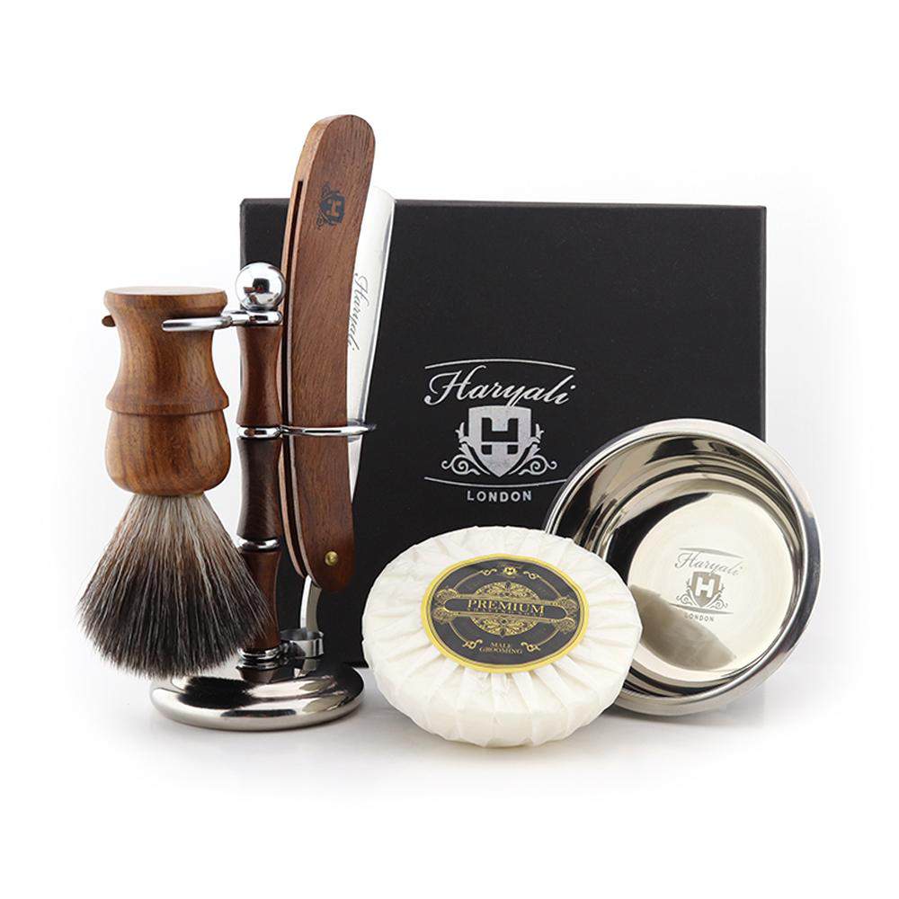 Haryali's Wooden Cut Throat Razor Kit - HARYALI LONDON