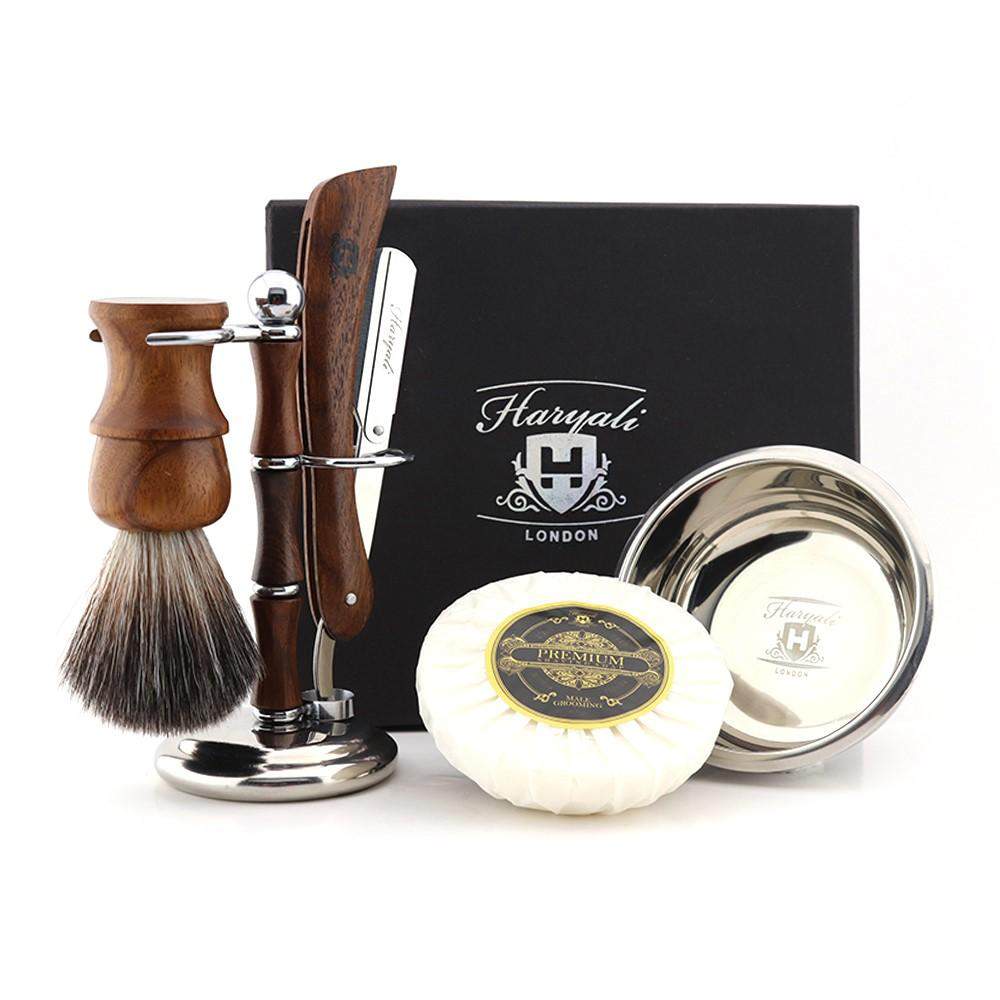 Haryali's Wooden Cut Throat Razor Kit - HARYALI LONDON