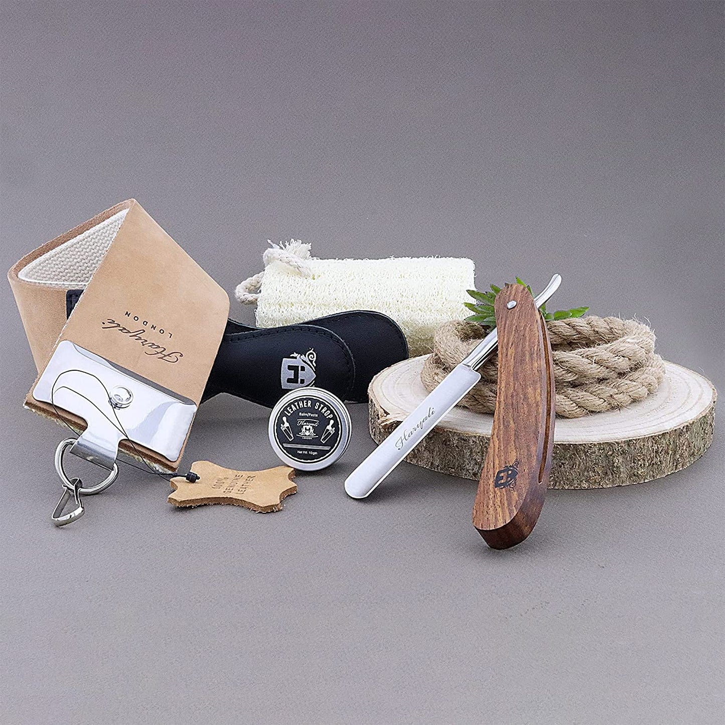 Haryali's Straight Razor Set - Wood Handle