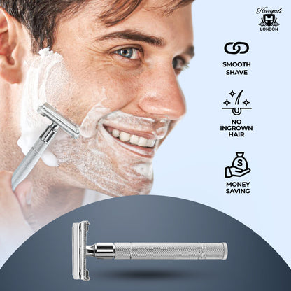 Haryali's Butterfly Safety Razor - Steel Handle - HARYALI LONDON