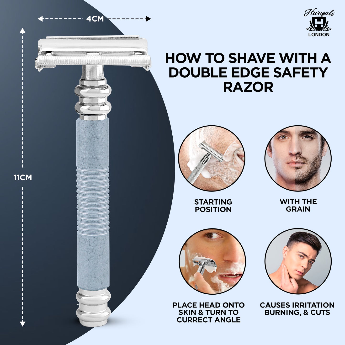 Butterfly Safety Razor Grey