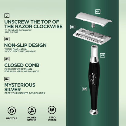 Haryalis Tandoori-Sicherheitsrasierer – Schwarz