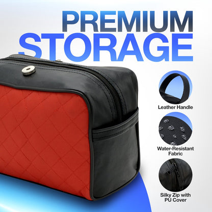 Haryali London Red Toiletry Travel Bag - HARYALI LONDON