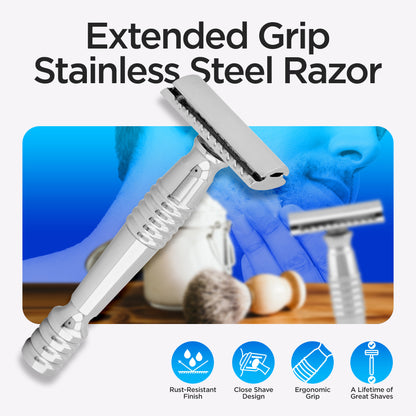 Double Edge Razor Stainless Steel Heavy - HARYALI LONDON