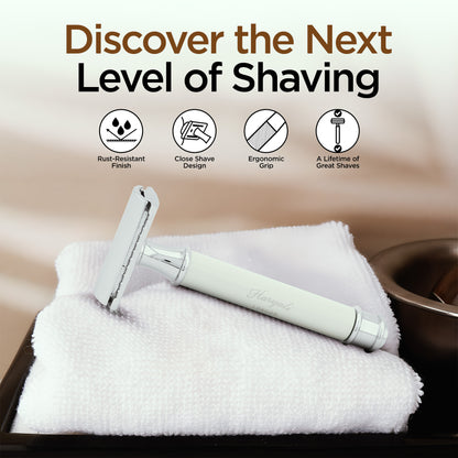Haryali's Round Safety Razor - Ivory