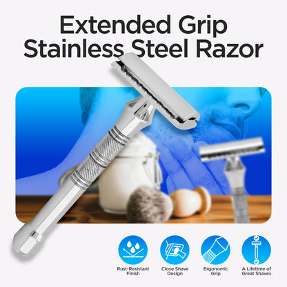 Double Edge Razor Stainless Steel Grip Pad