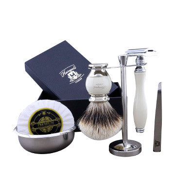 Haryalis Heritage Range Silberspitz-Dachshaar-Rasierset 