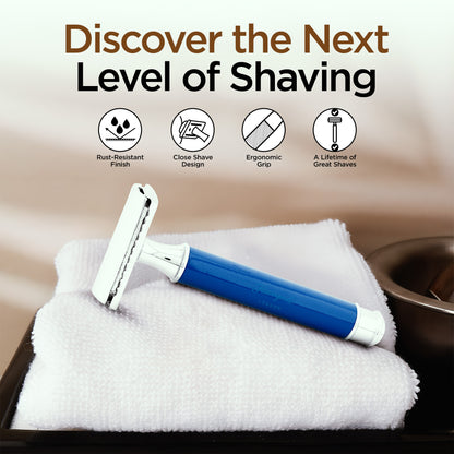 Haryali's Round Double Edge Safety Razor - Blue