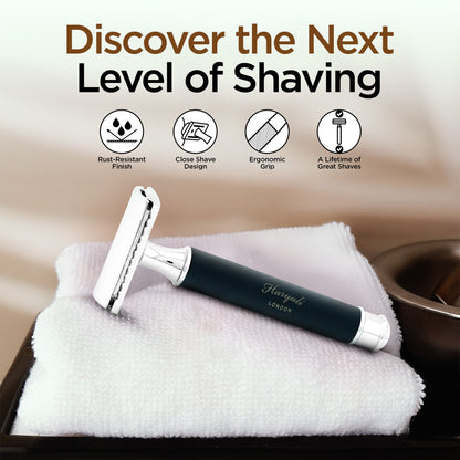 Haryali's Runder Rasierhobel mit Doppelklinge – Schwarz