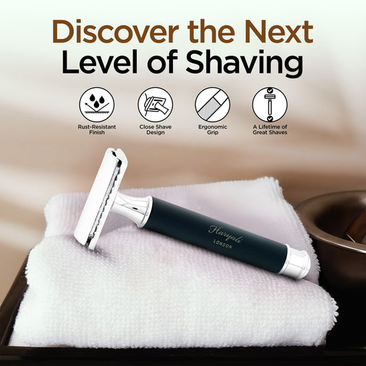 Haryali's Round Double Edge Safety Razor - Black