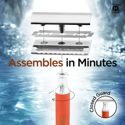 Haryali's Round Double Edge Safety Razor - Orange