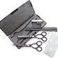 Haryali Schwarzes professionelles 6-Zoll-Haarschneide-Effilierscheren-Set
