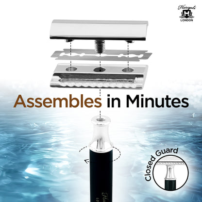 Haryali's Runder Rasierhobel mit Doppelklinge – Schwarz