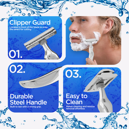 Double Edge Razor Stainless Steel Wavy