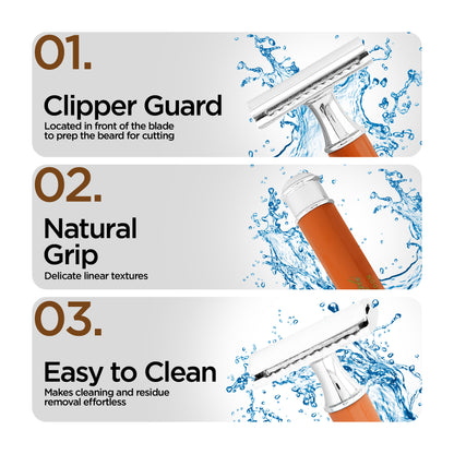 Haryali's Round Double Edge Safety Razor - Orange