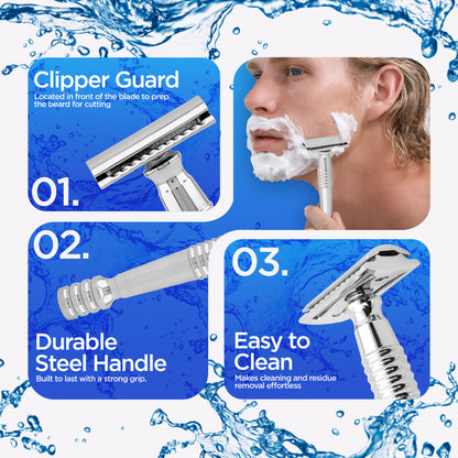 Double Edge Razor Stainless Steel Heavy - HARYALI LONDON