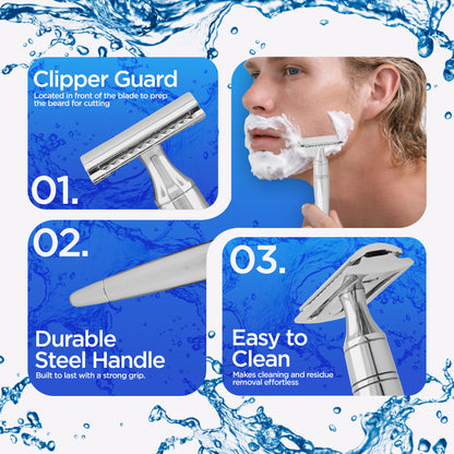 Doppelklingen-Rasiermesser aus Edelstahl, konisch