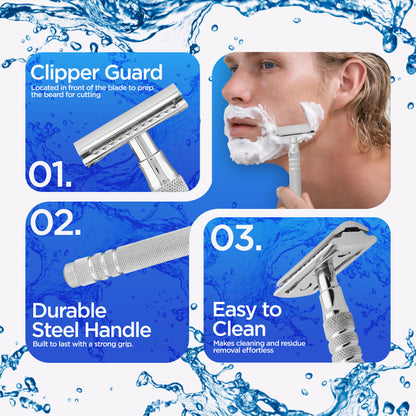 Elegant double steel handle - double edge razor 