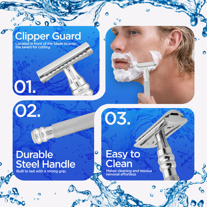 Double Edge Razor Stainless Steel Perfect Grip