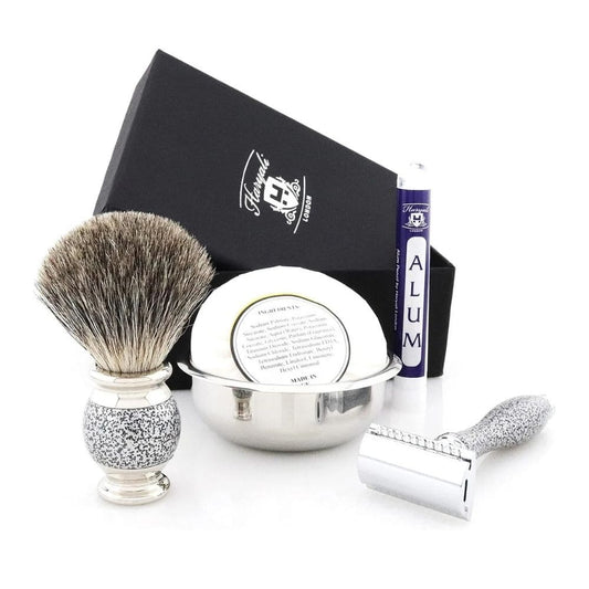 5 Pc Shaving Kit - Antique Silver