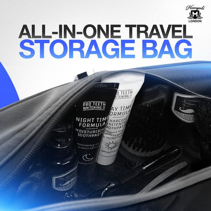 Schwarzer Kulturbeutel für einfaches Reisen