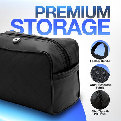 Schwarzer Kulturbeutel für einfaches Reisen