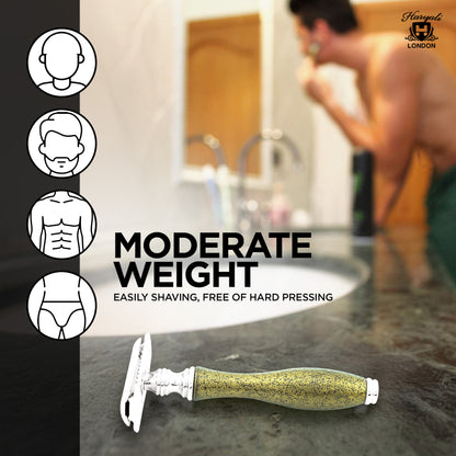 Haryali's Antiker Rasierhobel mit Doppelklinge – Gold