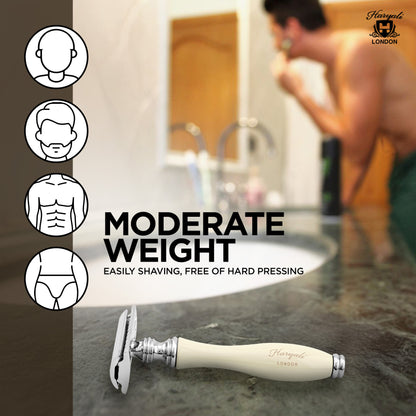 Haryali's Rasierhobel mit Doppelklinge – Elfenbein