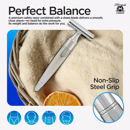 Doppelklingen-Rasiermesser aus Edelstahl, konisch