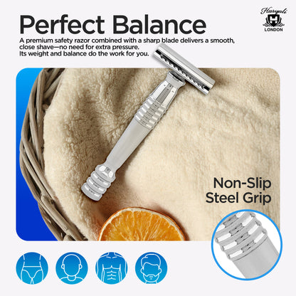 Double Edge Razor Stainless Steel Heavy - HARYALI LONDON