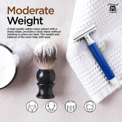 Haryali's Round Double Edge Safety Razor - Blue