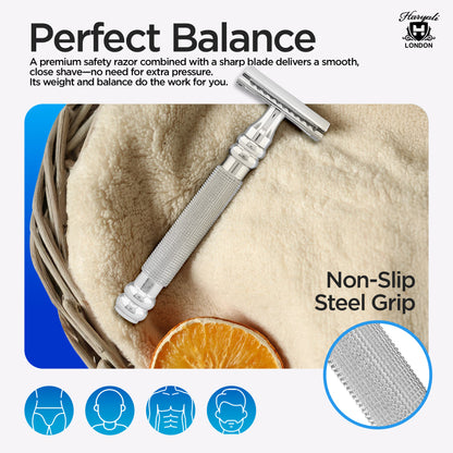 Double Edge Razor Stainless Steel Perfect Grip