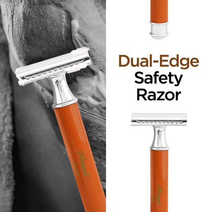 Haryali's Round Double Edge Safety Razor - Orange