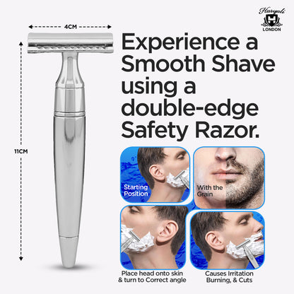 Doppelklingen-Rasiermesser aus Edelstahl, konisch