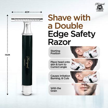 Haryali's Runder Rasierhobel mit Doppelklinge – Schwarz