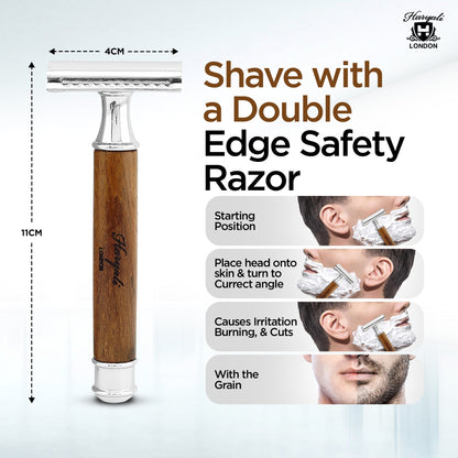 Haryali Double Edge Razor Titan Wood
