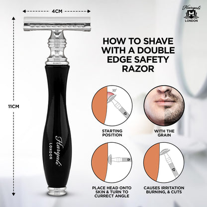 Haryali's Rasierhobel mit Doppelklinge – Schwarz